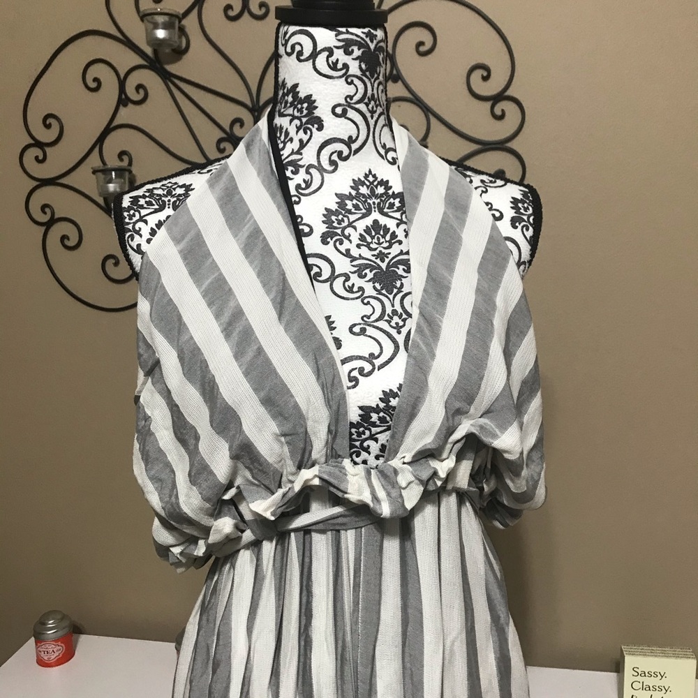 Lilian Plus Size Striped Halter Jumper 2x - Picture 3 of 8